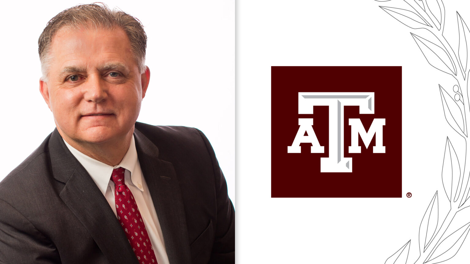 portrait of robert h. bishop next to the a&m logo