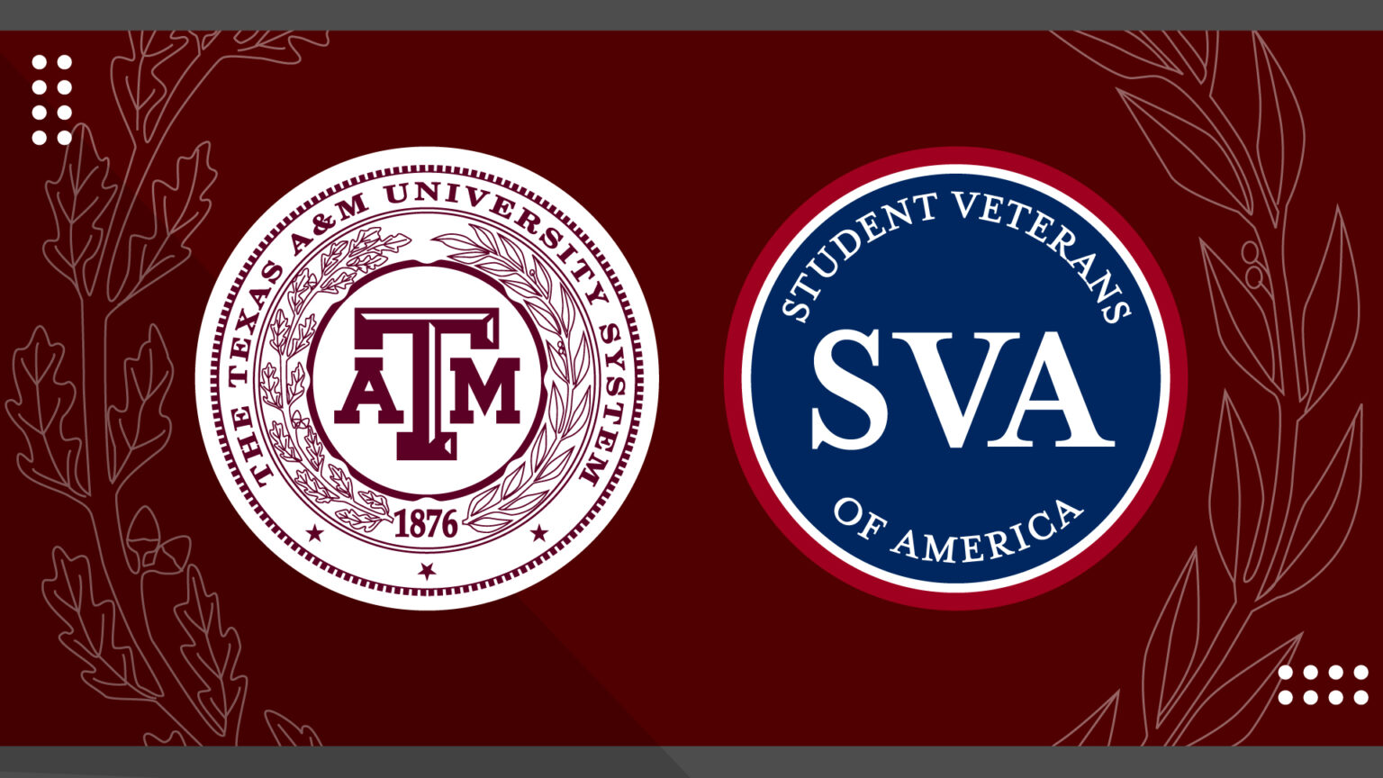 dual logos for a&m university system and student veterans of america