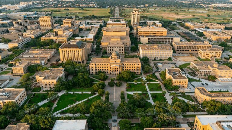 A photo of Texas A&M University from above.