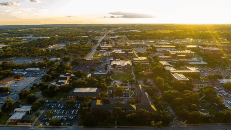 A bird's eye view photo of Tarleton State University.