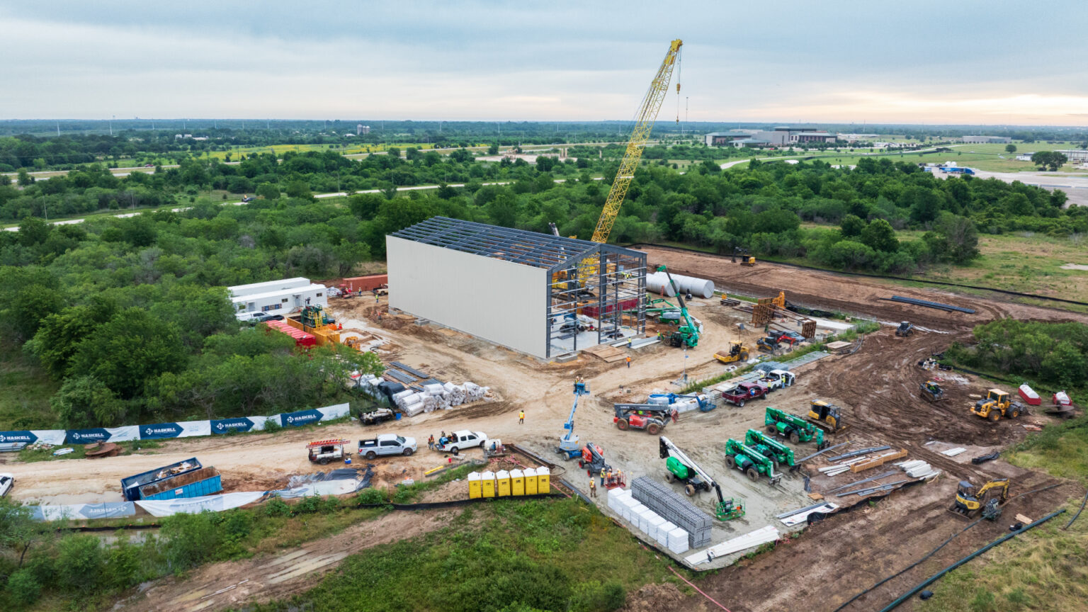 A photo of construction on campus at Texas A&M-RELLIS.