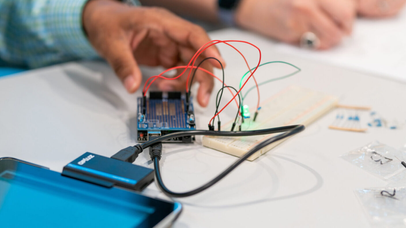 A circuit panel is plugged in to a tablet