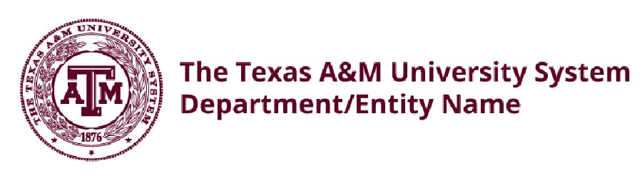 System Seal - The Texas A&M University System - Department/Entity Name Horizontal Logo